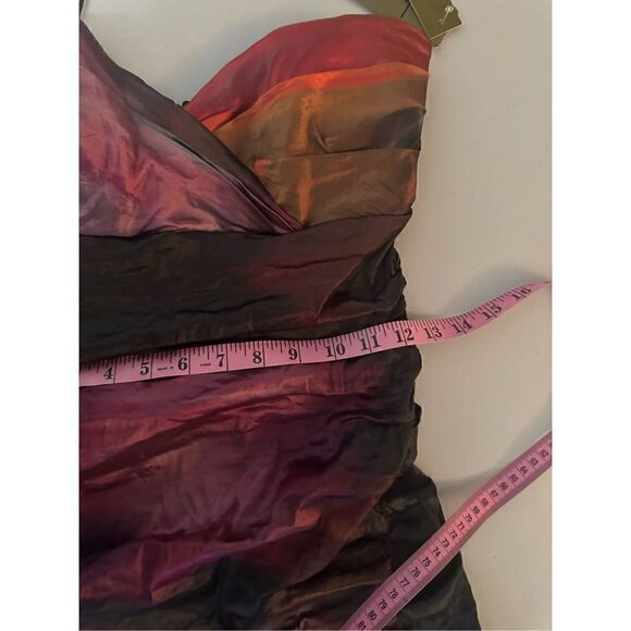 Nicole Miller  Strapless Surplice Front Ruched Ombre Mini Dress Size 6 NWT - Picture 9 of 11